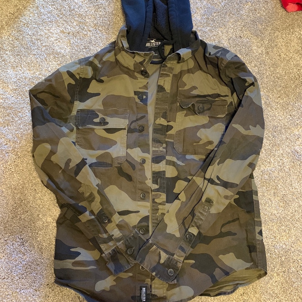 Hollister Camo Button Jacket